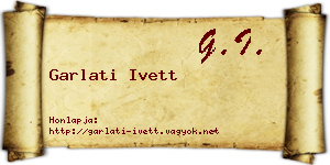 Garlati Ivett névjegykártya